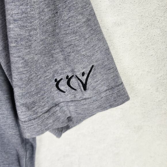 Travis Mathew Knit Polo Men L Grey to Black Ombre CCV Logo on Sleeve Pima Cotton - Picture 3 of 7